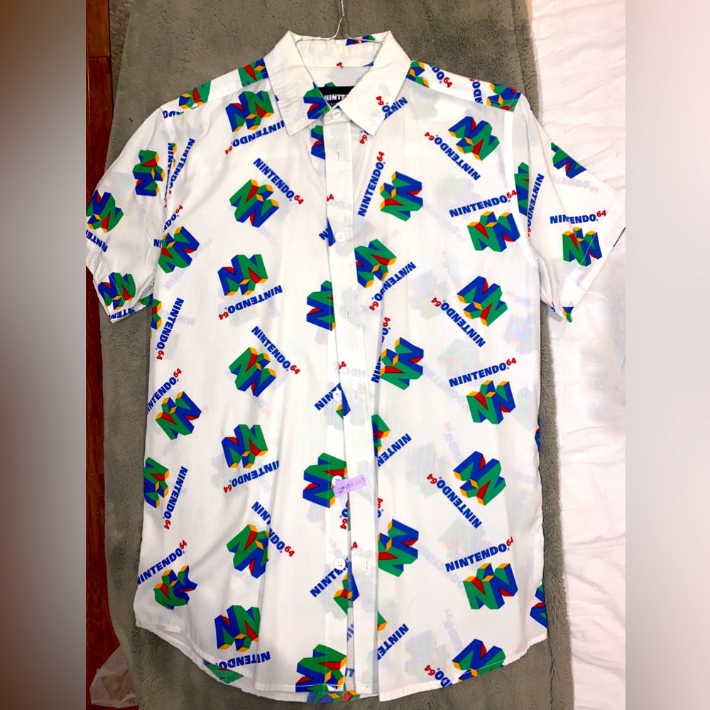 Very Rare Nintendo Button Down Shirt